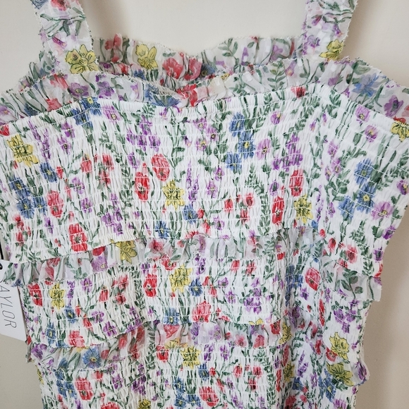 NWT SAYLOR | Leanna Smocked Floral Print Midi Dress - Size L - Picture 9 of 12